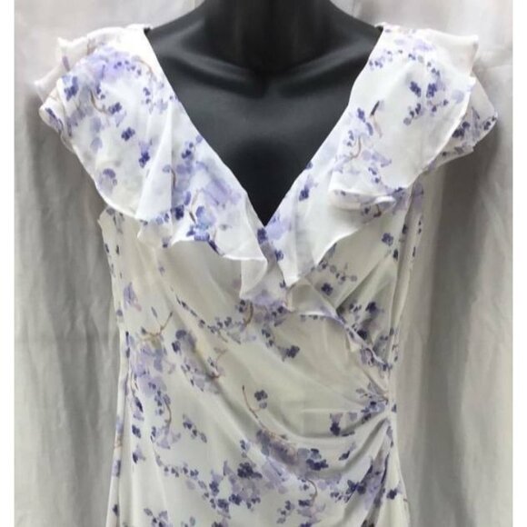Ralph Lauren Dress 2 White Floral Shift V-Neck New - Picture 2 of 6